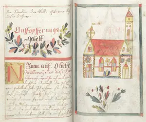 Livre de prières spirituelles – Manuscrit allemand sur papier. Avec 12 miniatures pleine page.