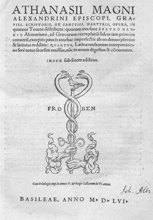 Athanasius Alexandrinus – Operain, quatuor tomos distributa