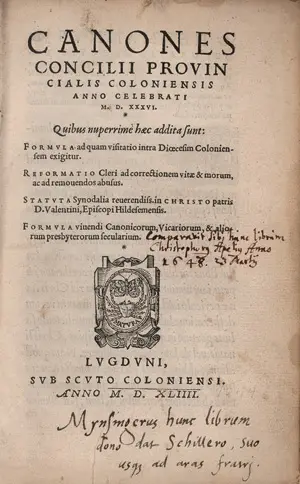 Canones concilii provincialis Coloniensis – anno celebrati M.D.XXXVI