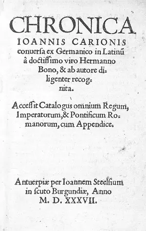 Carion, Johannes – Chronica conversa ex Germanico in Latinum