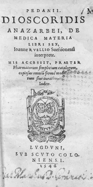 Dioskorides, Pedanius – De medica materia libri sex