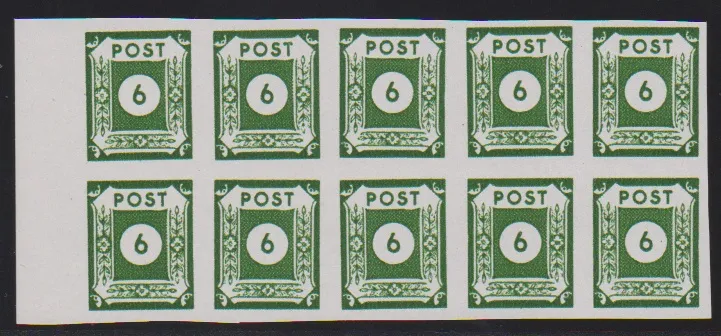 6 Pfg., "volles Mittelstück", im postfrischen Rand-10er-Block, sign. Jasch. Mi. 250,-