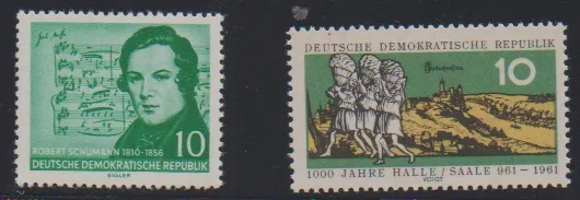 10 Pfg. Halle/S. and 10 Pfg. Schumann, each good watermark mint never hinged, signed König. Mi. 185,-