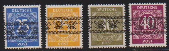 Numeral band overprints, both series (No. 52-68I, I-IX/I) complete mint never hinged, various signatures and Schlegel certificate (cheap 58I and 59I minor perforation irregularities), Mi. 1100,-
