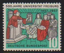 10 Pfg. Universität Freiburg, Plattenfehler "Bruch der Mauerlinie" postfrisch, sign. Schlegel. Mi. 200,-