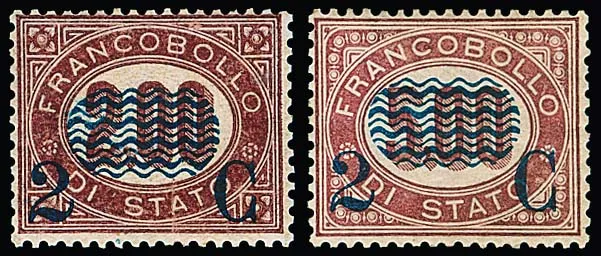 2 C., overprints on 0.02 L. (mint never hinged!), 0.30 L., 2.00, 5.00 and 10.00 Lire each unused, signed Bolaffi, Diena, some with certificates. Mi. 2610,-