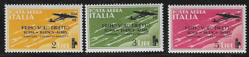 Erstflug Rom-Argentinien sowie Expreßmarken je postfrisch, Mi. 200,-