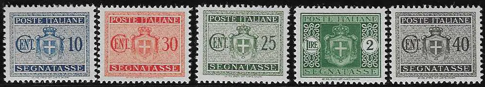 Postage due stamps, 1945 issue, complete mint never hinged set, Mi. 150,-