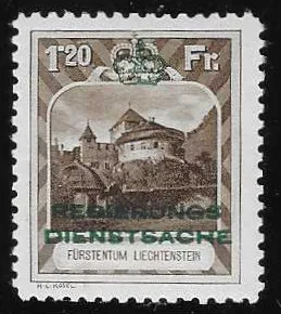 Official stamp 1.20 Fr., perforation L10 1/2, flawless mint never hinged, Mi. 550,-