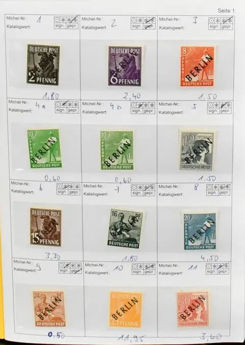 Berlin, 1948-1958, zestaw czysty/niekasowany od nr 1-20, w tym nr 40, 61, 71-111 kompletne, 115-23 itd.
