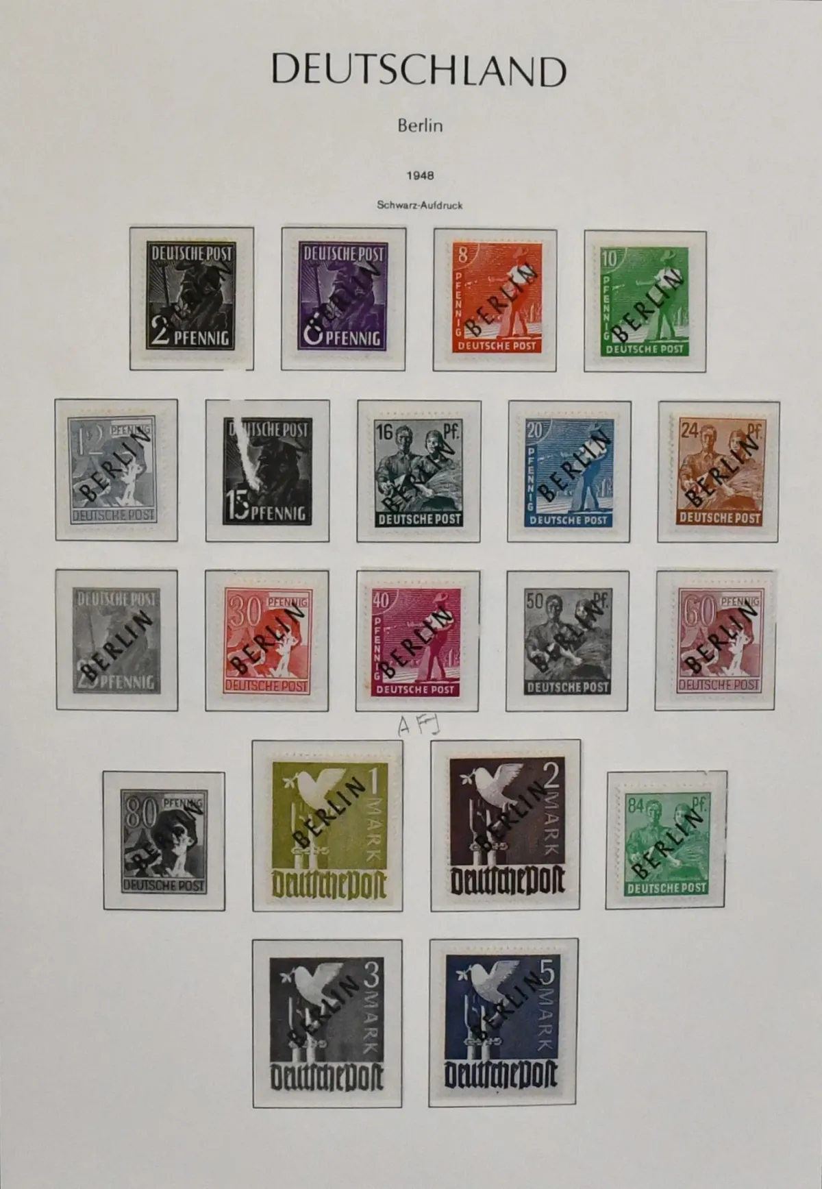 Berlin, 1948/90, mostly mint, initially unused collection in Leuchtturm pre-printed album. Includes many values from no. 1/20 with three mark values, no. 35/41 unused, 61 and 63 mint, sheet corner no. 67, from no. 75 complete with all bells, no. 91/100 etc., from 1955 only mint. Mi. 2600,-
