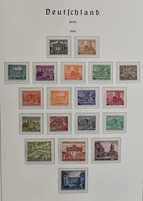 Berlin, 1949/1990, kolekcja czysta, w tym nr 42/59 (Mi. 630,-, dobry nr 59 z certyfikatem Schlegel BPP), 91/100 (140,-) itd., z lat 1960-1990, poza kilkoma nieistotnymi wartościami kompletna, w albumie przedrukowym Leuchtturm. Mi. 1800,-