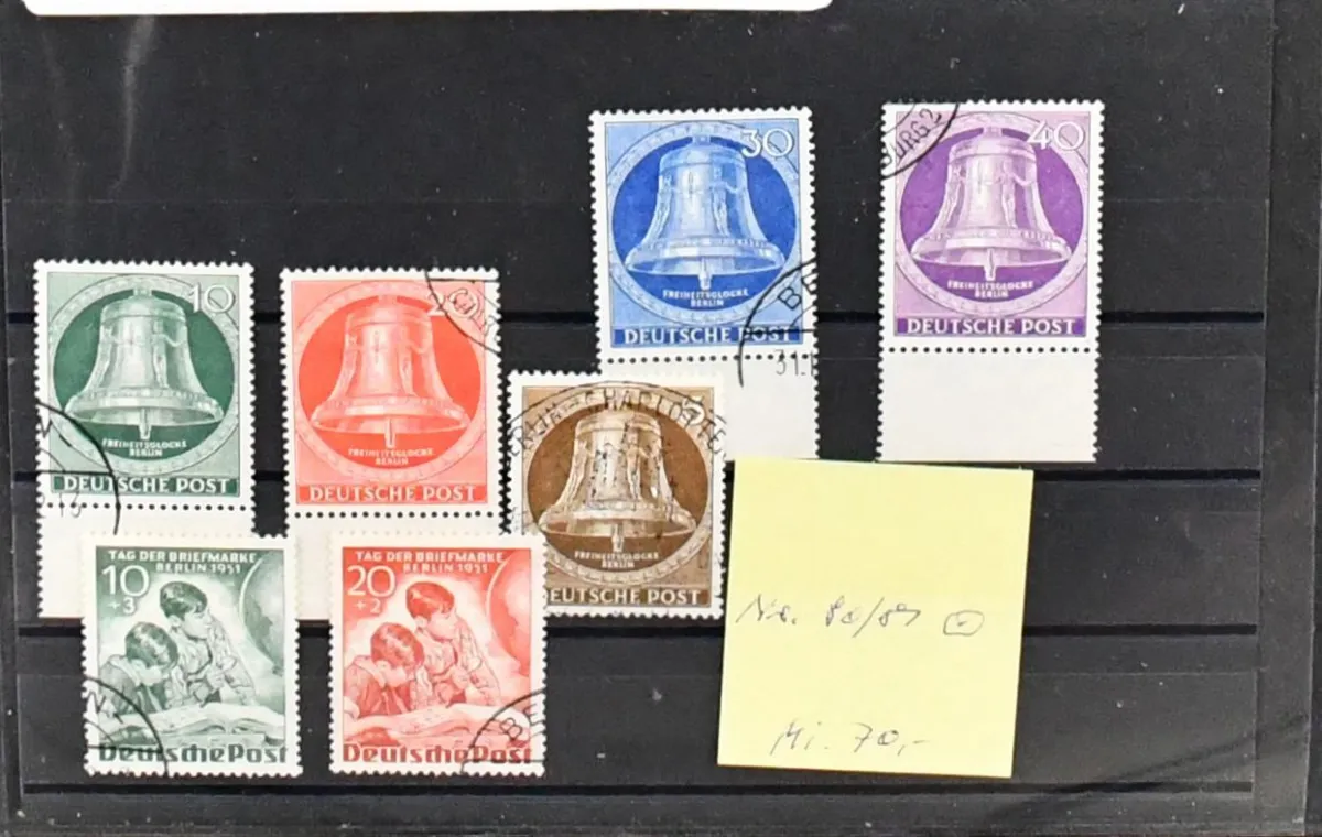 Berlin, 1949/50, lot of better early values, including no. 35-41 and 64-67 each mint never hinged (Mi. 1030,-), no. 71 on FDC (140,-) etc.
