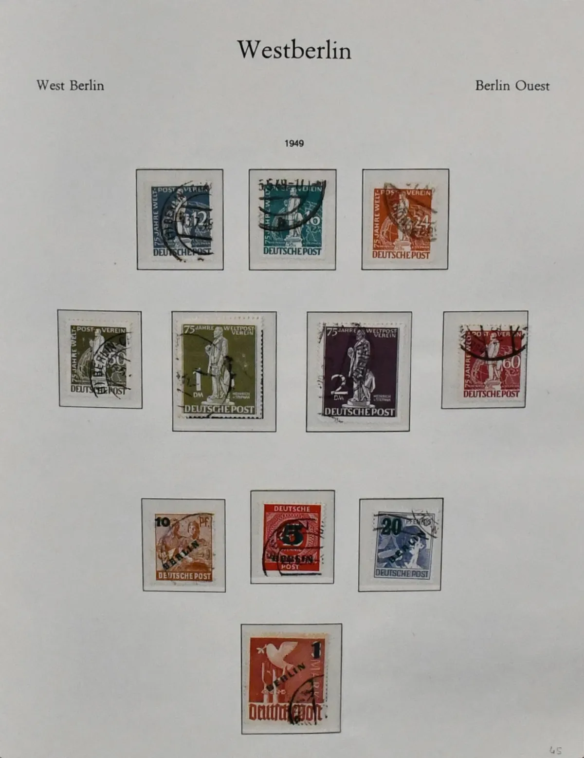 Berlin, 1948-1990, used collection in pre-printed album, including some good early values such as Stephan, Goethe, Philharmonie, all bells, Memorial Church etc., largely complete