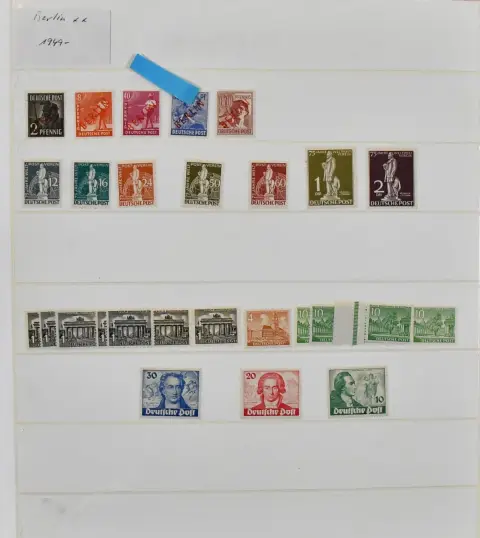 Berlin, 1949/1990, mint compilation with no. 29/30 (Mi. 180,-), 61/63 (320,-), 80/81, 110/11 (120,-), 122/23 (130,-) etc., in SAFE ring binder. Plus no. 35/41 unused complete Mi. approx. 4000,-