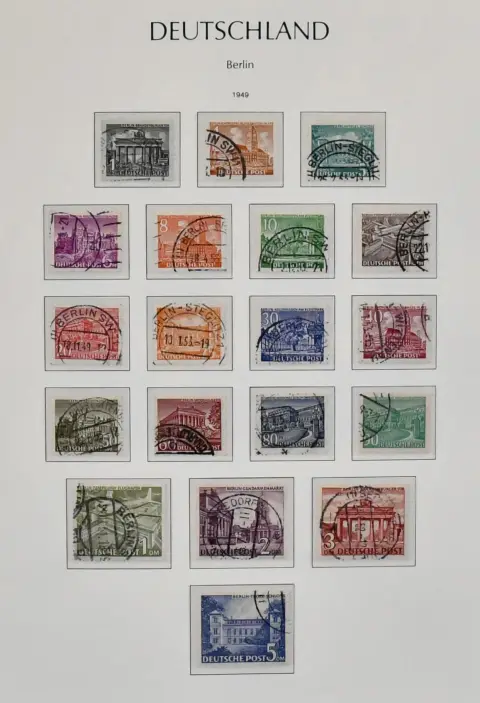 Berlin, 1949/1990, round-cancelled collection with no. 35/41, 61/63, years 1950/1990 complete, incl. all C/D values, plus SWK in horizontal pairs, in…