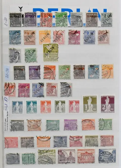 Berlin, 1948/1990, almost complete collection, with no. 1/17 and 21/32 used, from 1950-1990 complete, incl. no. 71 used, 72/73 and 75/79…