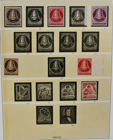 Берлин, 1949-1990, негашеная коллекция в двух безклеевых альбомах Lindner-T, в том числе несколько ранних марок, с 1956 полная, уже альбомы стоят стартовой цены