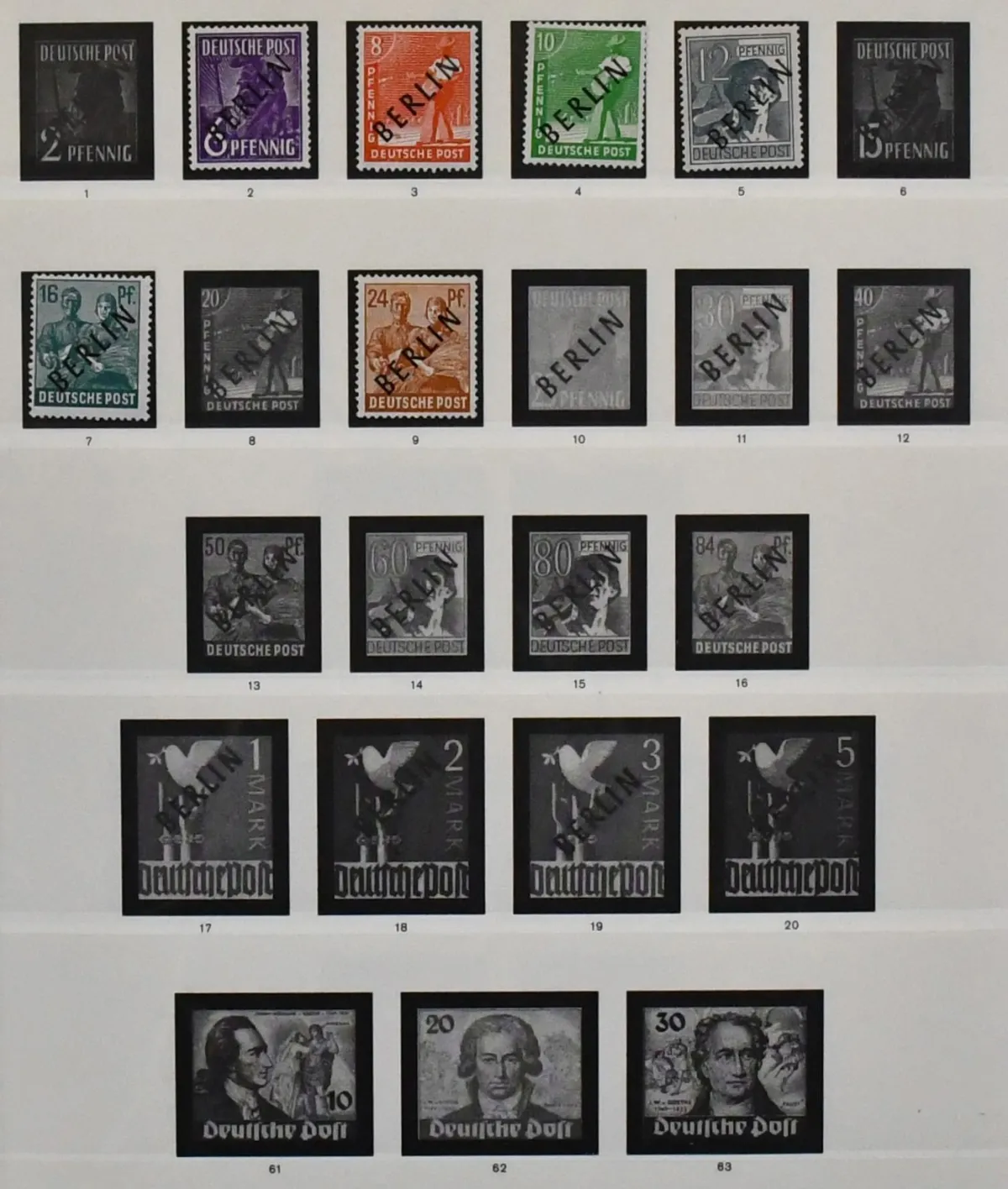 Berlin, 1950-1990, mint collection in pre-printed album with some beginnings like no. 70, 80/81, all Bell sets, 120a/b, Buildings III with no. 123, expertised, from…