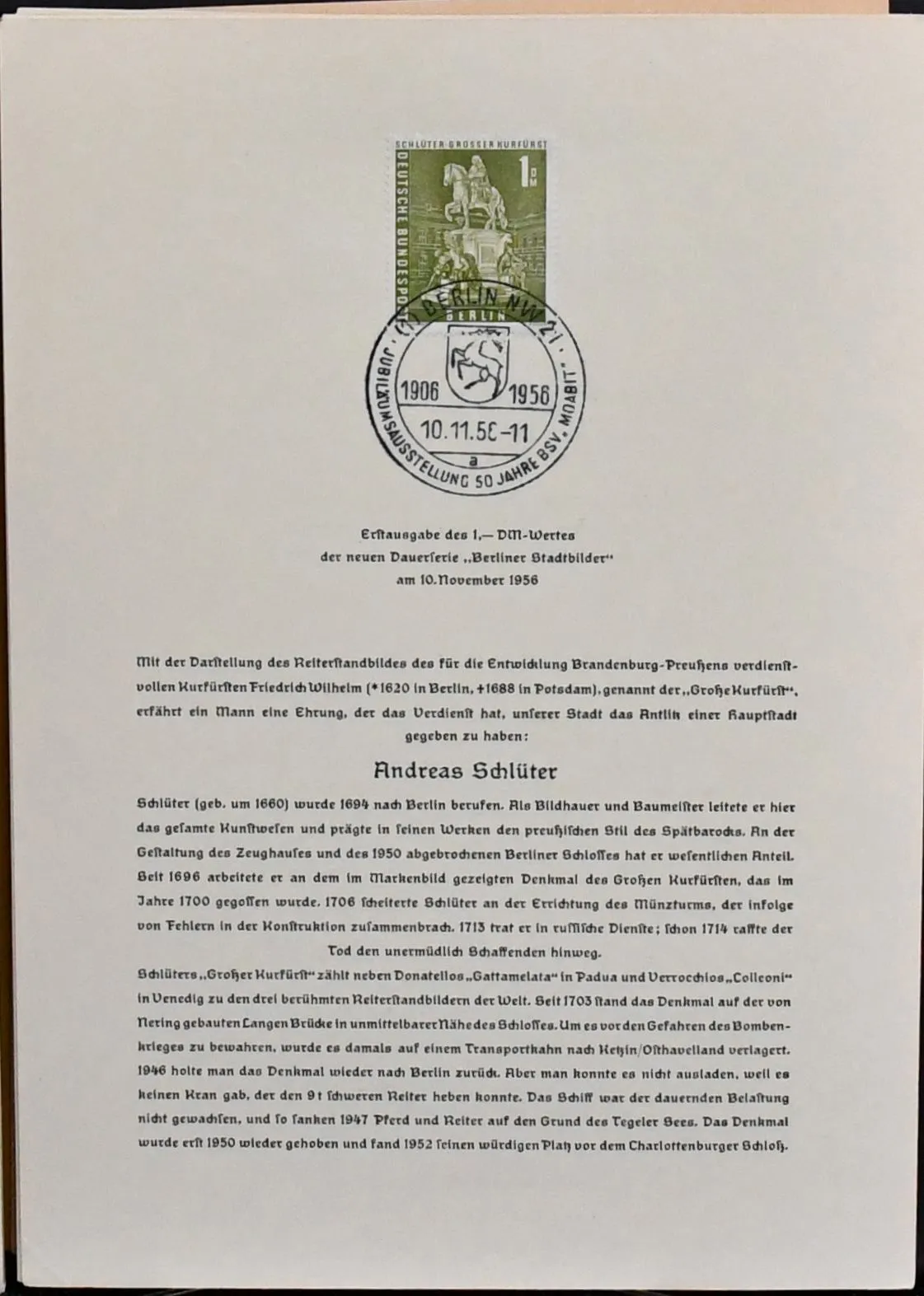 Berlin, partia 36 różnych starych ETB z lat 50., w tym Stadtbilder 1956 m.in. 1 Mk Kurfürst itd. Mi. 700,-