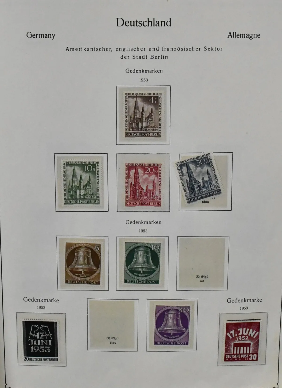 Berlin, 1948/1990, mint collection with among others no. 88/90, 105/11 etc., from 1955-1990 complete incl. all C/D values, in KABE pre-printed album. Plus a few mint values…