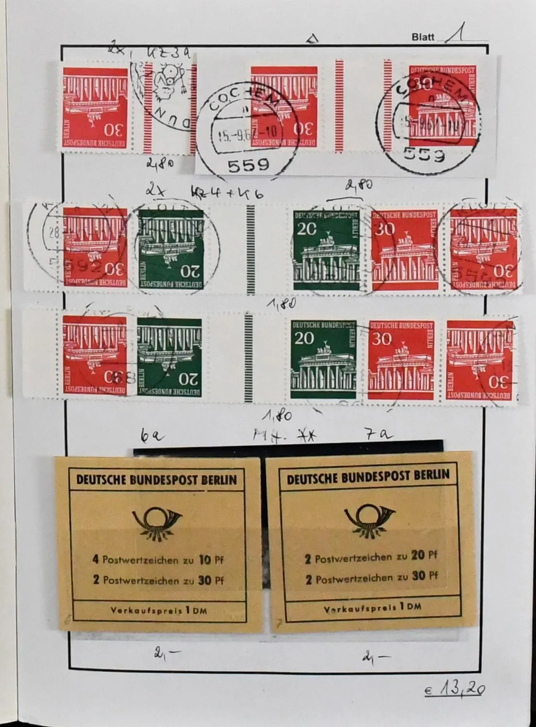 Berlin, Brandenburg Gate, collection with se-tenant stamps mint never hinged and often on covers, including H-Bl. 13 on express registered, as well as all five values ex no.…