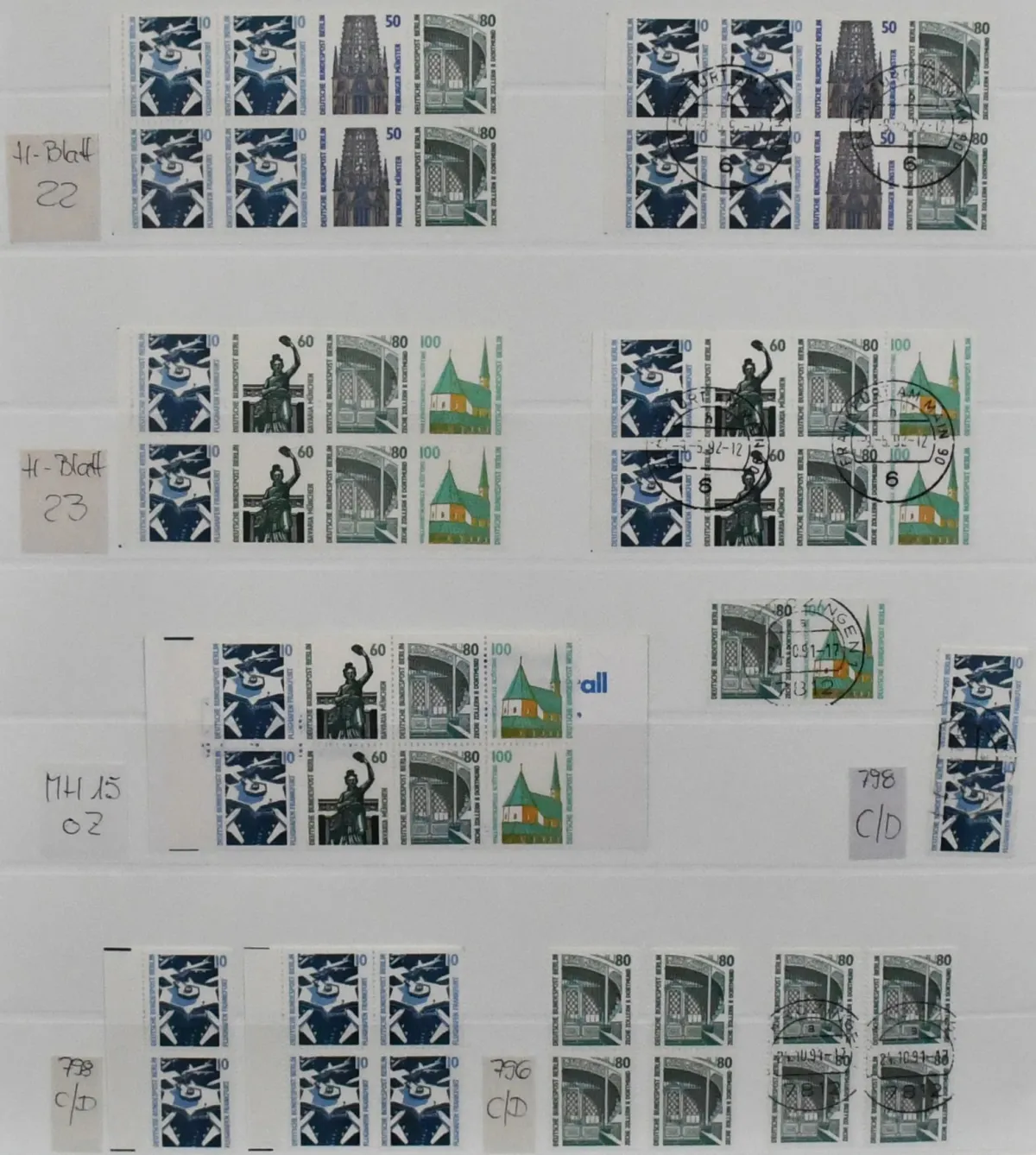 Berlin, sights, clean mint and used compilation with several complete sets, many C/D values, horizontal pairs, booklets 22/23 mint and used (Mi. 278,-) etc. Mi. total 1800,-