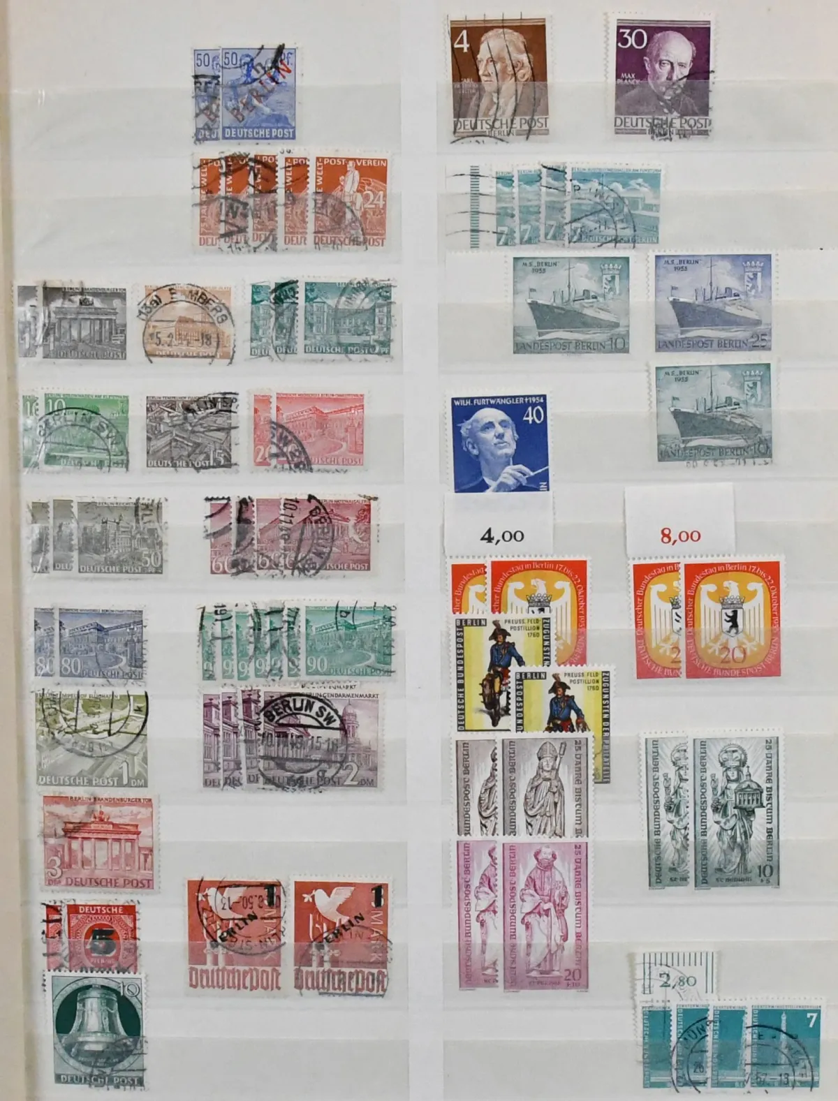 Berlin, 1955/1985, mint never hinged, varied stock with many complete sets, as well as from 1973 a block of four of each issue, in E-book. Mi. 5500,-, plus some used values not calculated