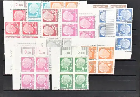 Bund/Berlin, specialist lot definitive series with special features in all conditions on stock cards, including many Heuss I/II with mint sheet pairs