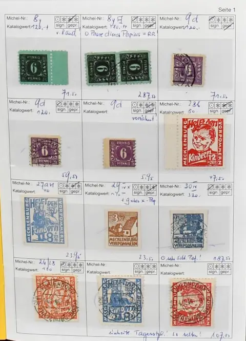 SBZ, mint and used dealer sales booklet only rarities and special features, from no. 8y, with good MVP values, also plate flaws, mint…