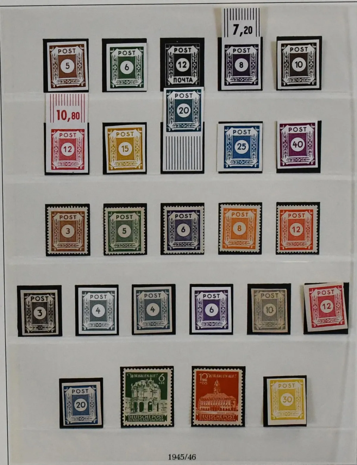 SBZ, 1945/49, mint collection with among others no. 20/22, Bl. 3A/B, Bl. 5Y (Mi. 250,-), Bl. 6 (220,-) etc., in as-new Lindner-T pre-printed album. Plus some...