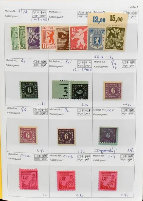 СБЗ, в значительной степени негашёная часть коллекции, только № 42-50DI, а также редкая цветовая смешанная пара № 47DIa/b на двух письмах (!), включая различные проверенные марки начиная с №…
