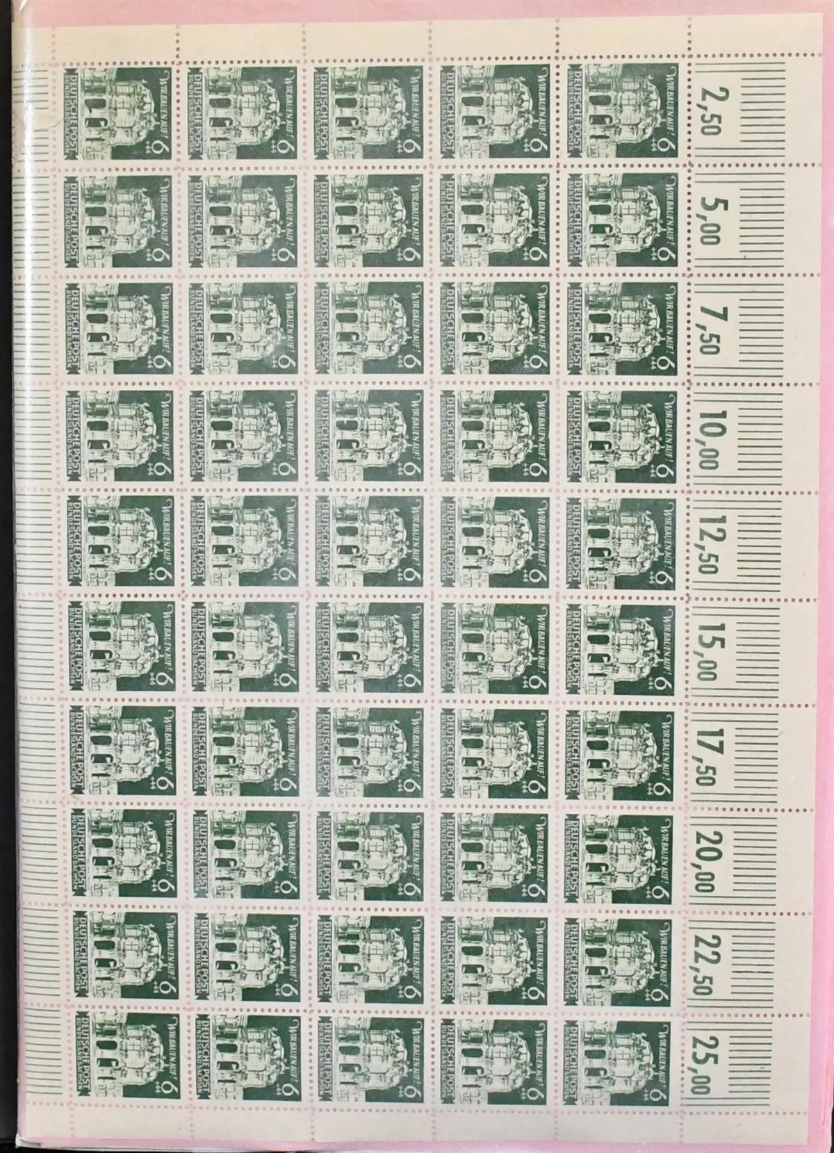 SBZ, Ost-Sachsen, Partie von 20 postfrischen Bogen der Nr. 64 (Mi. billigst 1300,-), dabei jeder Bogen mit Plattenfehler II (Mi. weitere 400,-), plus…