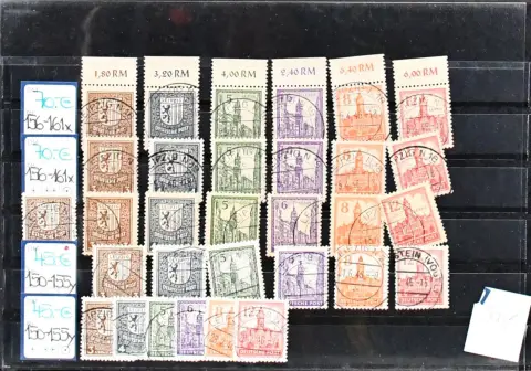 СБЗ, Западная Саксония № 150/61, гашеная специализированная подборка с несколькими ошибками платы, четырежды № 150/55Y (Mi. 180,-), восемь раз № 156/61…