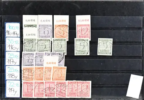 Западная Саксония, гашеная подборка от № 116/125, с в т.ч. № 116/19Y многократно полн. всего 23 значения (Mi. 610,-), четыре пров.…