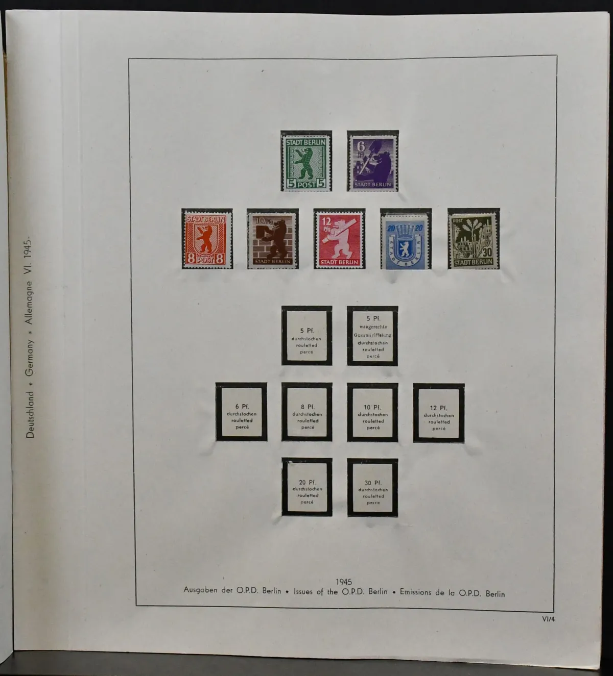 SBZ, 1945/49, kolekcja niekasowana z m.in. nr 8/28 (Mi. 203,-), 29/33x i 35/36x (Mi. 120,-), Bl. 3A/B, nr 120/23X itd., na starych formularzach Lindner