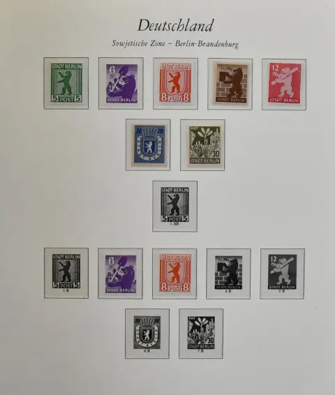SBZ, meist postfr. Slg. im Borek-Album, dabei etwas Mecklenburg, Westsachsen Freimarken, Allg. Ausgabe mit einigen Handstempeln, Maschinenaufdrucke, Köpfe I,…