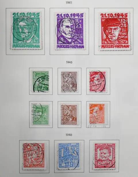 SBZ/DDR, 1945-1990, verzameling in twee voordrukalbums, met o.a. nr. 20/40 gest., DDR met nr. 242/50, 256/60, 273/83, vanaf 1954 gest. compleet,…