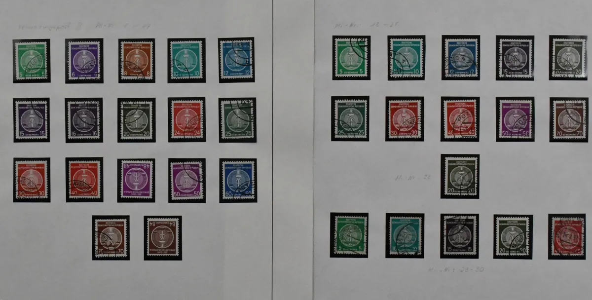 SBZ/DDR, 1945/1990, gest. Slg. inkl. SBZ mit diversen Briefen, sowie DDR von 1949-1990, bis auf Bl. 8/9A/B, Nr. 327/41 und wenigen unbedeutenden Werten,…