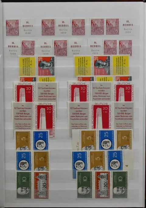 DDR, 1957/90, Zusammendrucke, postfr. kpl. Sammlung mit allen besseren, u.a. allen Zus.-Dr. ex Nr. 901/904 (Mi. 150,-), 926/33 (Mi. 200,-), 1012/13 (200,-),…