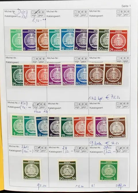 Dienst, specialised collection with Dienst A incl. no. 1-27, with no. 22XII, 27XI/I, 29XII, 30XII, 31XII, 32II/XI, 33XII, Dienst B with no. 7N double print, etc.