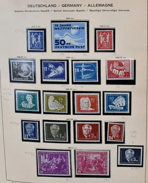 GDR, 1949/1975, complete collection from no. 242 in two Leuchtturm preprinted albums. Only block 8/9A/B unused, otherwise all mint, including no. 261/70, ...