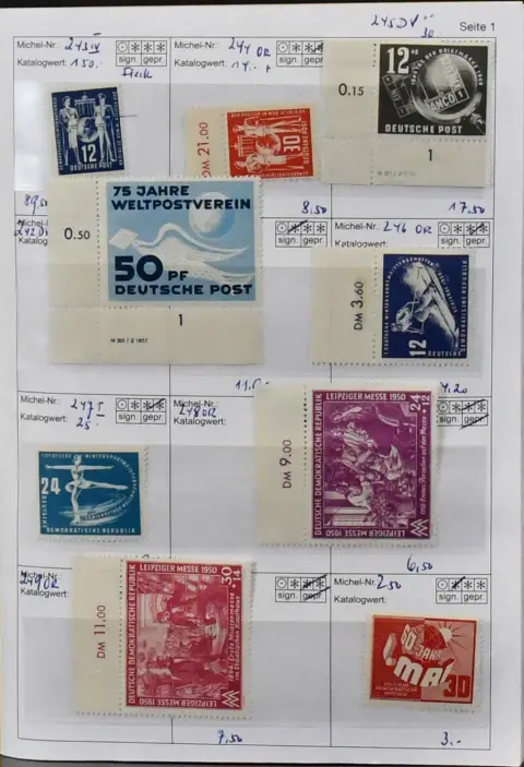 NDR, 1949-1953, specializovaná část sbírky v obou stavech, čisté mj. č. 243IV, 242DV, 245DV, 247I, 273b dvakrát (!), 286-88,…