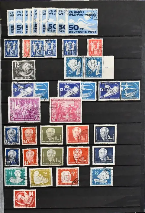 ГДР, 1949/1954, коллекция, очевидно всё гашёное в потреблении, с многими полными сериями от многократных № 242/44, пять раз № 261/70, 280/85 многократно, три…