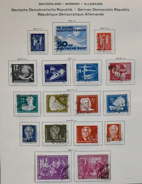 ГДР, 1949/1966, чисто гашёная, только без № 334, полная коллекция со всеми лучшими выпусками, в т.ч. № 261/70, 286/88, блок Debria, все четыре…