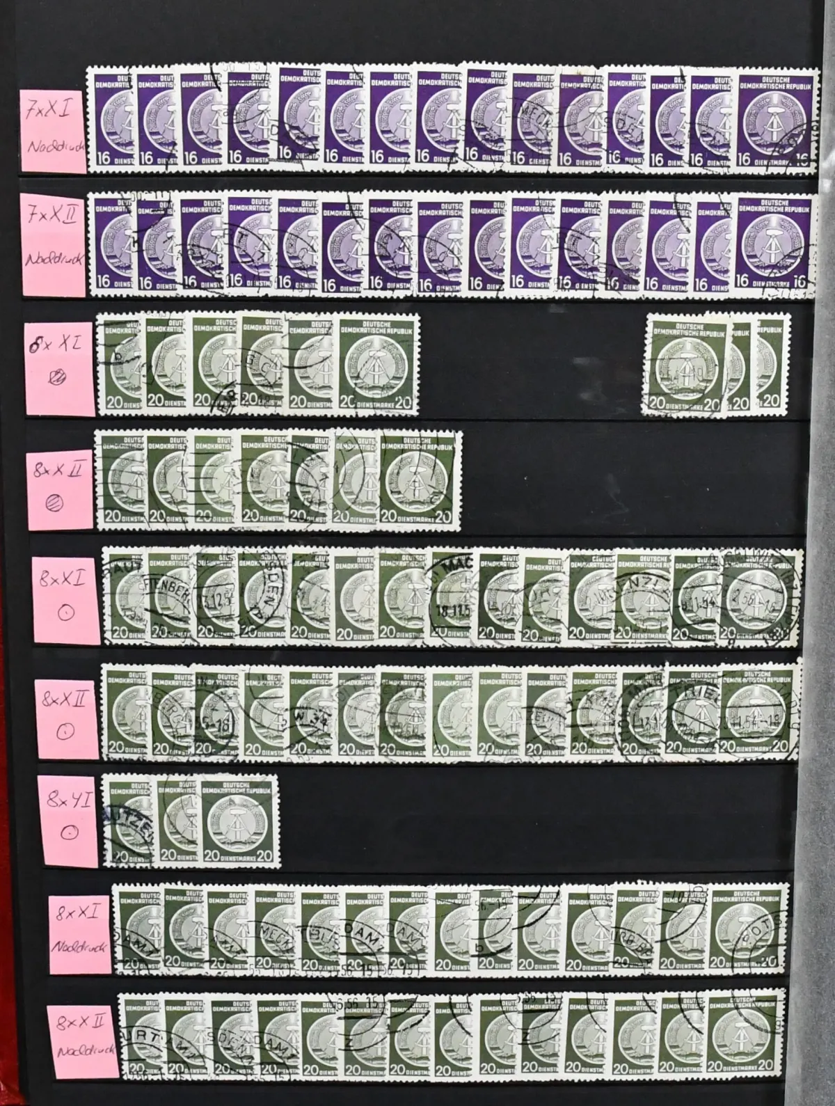 GDR, 1949-1981, extensive stock in both conditions in three stockbooks, including some early values, especially five-year plan and official stamps very…