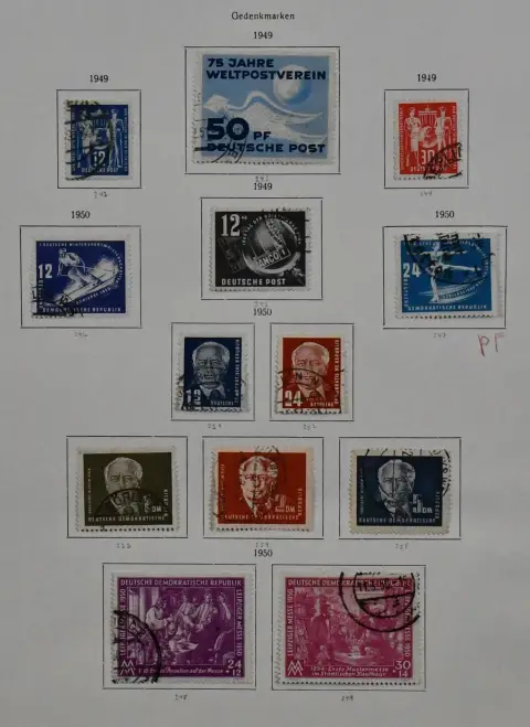 DDR, 1949/1990, gest. Slg. ab Nr. 242, ohne einige Werte ex Nr. 327/41 und Bl. 7/9, kpl., mit Nr. 257II (Mi. 200,-), 286/88, Bl. 10/19 usw., in drei…