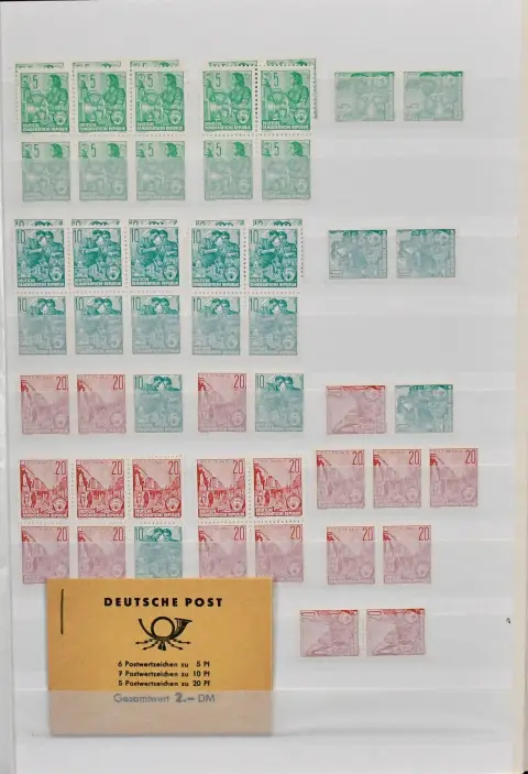 DDR, 1949/1990, umfangreicher postfr., ungebr. und gest. Bestand von rund 7500 Werten, sowie einer Vielzahl von Blöcken und Kleinbögen, ab Nr. 242/49 teils…