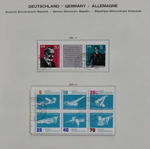 DDR, se-tenant, 1959-1990, dikke Schaubek-map met meest gestempelde coll. se-tenant combinaties, waaronder Beurs '64, se-tenant uit KLB, div. MHB met...