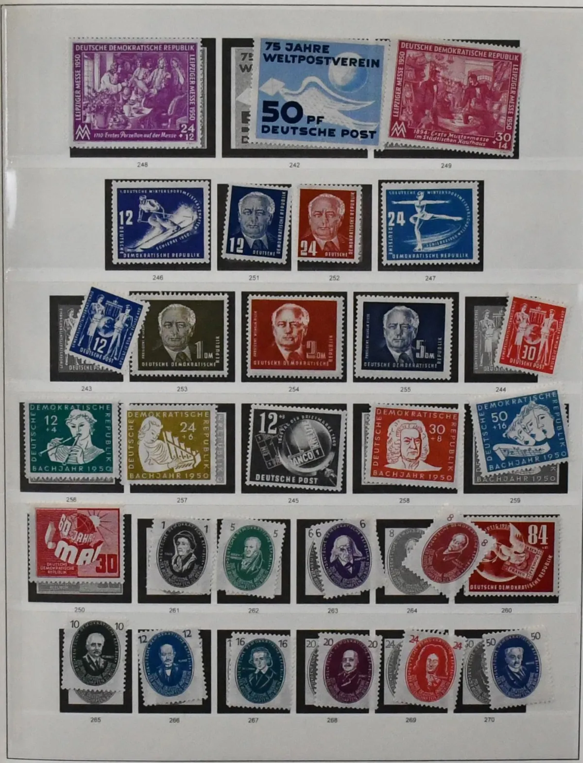 GDR, 1949-1965, complete mint or partly only unused collection in Lindner-SF pre-printed album, including all key values, all blocks, definitive series with...